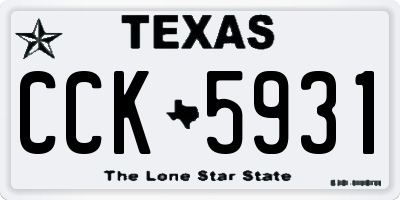 TX license plate CCK5931