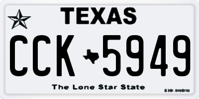 TX license plate CCK5949