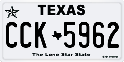 TX license plate CCK5962