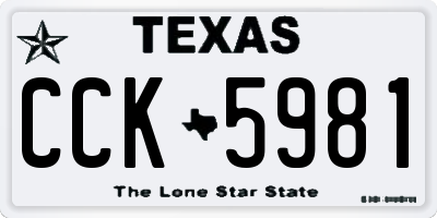 TX license plate CCK5981