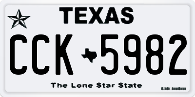 TX license plate CCK5982
