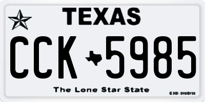 TX license plate CCK5985