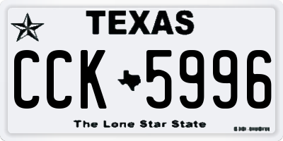 TX license plate CCK5996