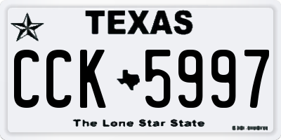 TX license plate CCK5997