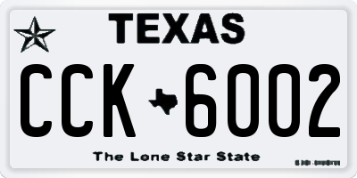 TX license plate CCK6002