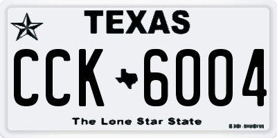 TX license plate CCK6004