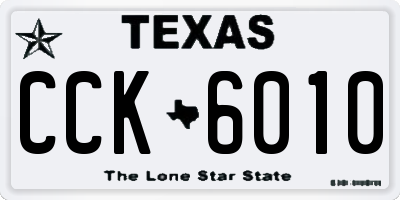 TX license plate CCK6010