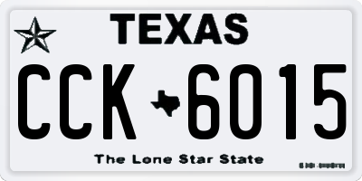 TX license plate CCK6015
