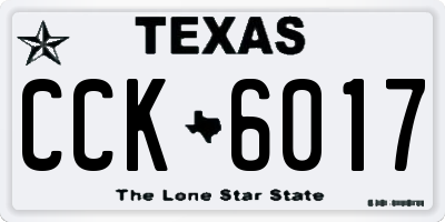 TX license plate CCK6017