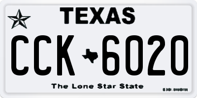 TX license plate CCK6020