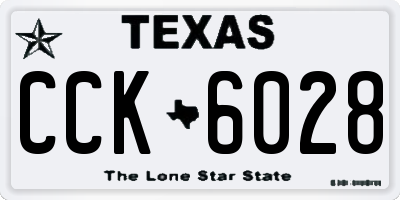 TX license plate CCK6028