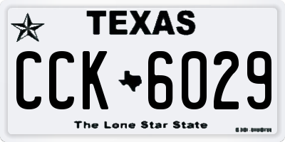 TX license plate CCK6029