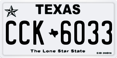 TX license plate CCK6033