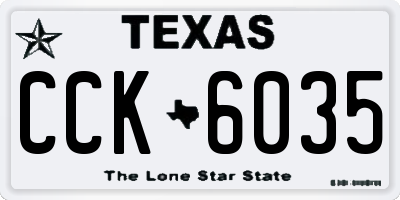 TX license plate CCK6035