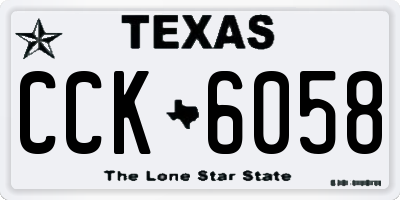 TX license plate CCK6058