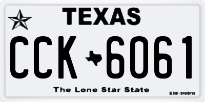 TX license plate CCK6061