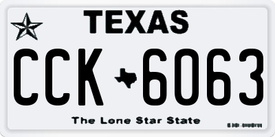 TX license plate CCK6063