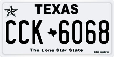 TX license plate CCK6068