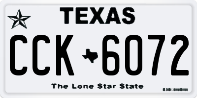 TX license plate CCK6072