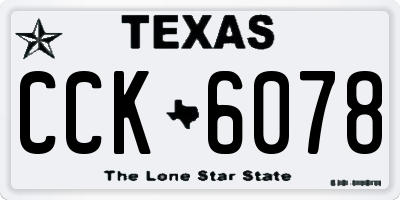 TX license plate CCK6078