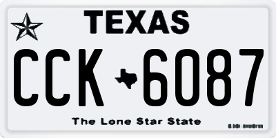 TX license plate CCK6087