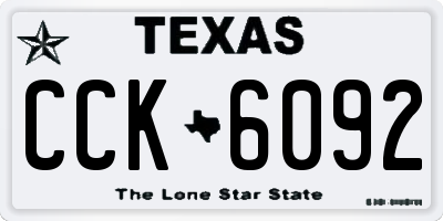 TX license plate CCK6092