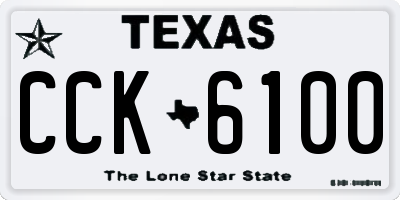 TX license plate CCK6100
