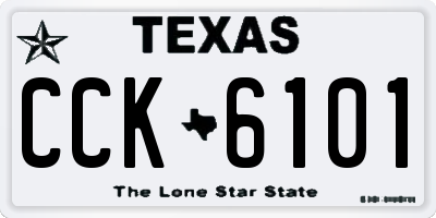 TX license plate CCK6101