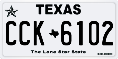 TX license plate CCK6102
