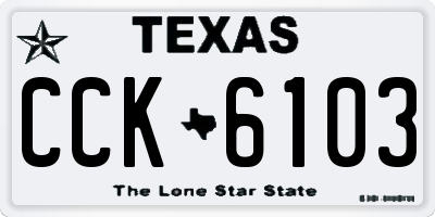 TX license plate CCK6103