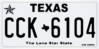 TX license plate CCK6104