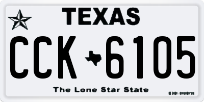 TX license plate CCK6105