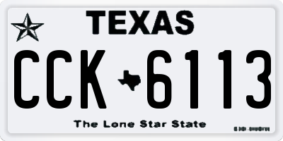 TX license plate CCK6113