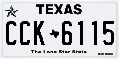 TX license plate CCK6115