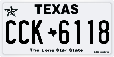TX license plate CCK6118