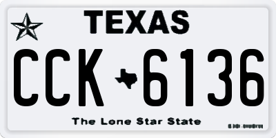 TX license plate CCK6136