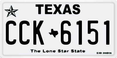 TX license plate CCK6151