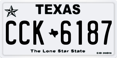 TX license plate CCK6187