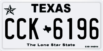 TX license plate CCK6196