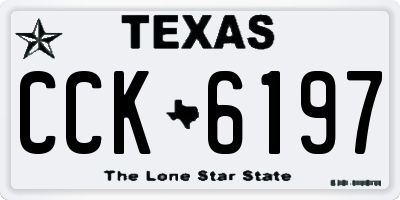 TX license plate CCK6197