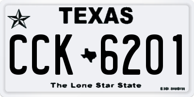 TX license plate CCK6201