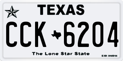 TX license plate CCK6204