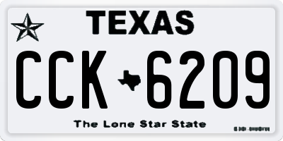 TX license plate CCK6209