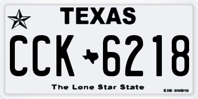 TX license plate CCK6218