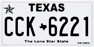 TX license plate CCK6221