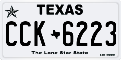 TX license plate CCK6223