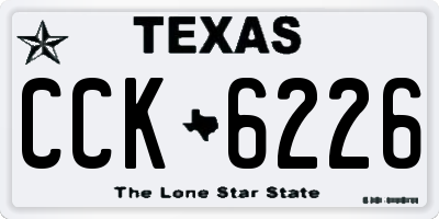 TX license plate CCK6226