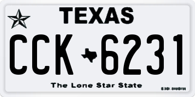 TX license plate CCK6231