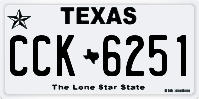 TX license plate CCK6251