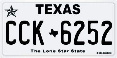 TX license plate CCK6252